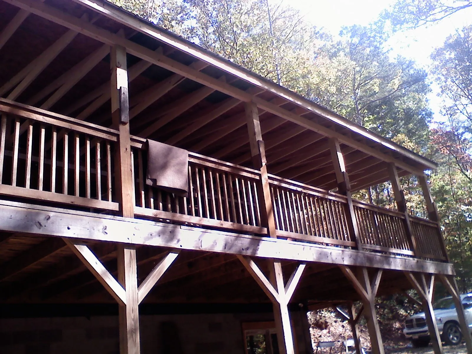 Timber framing under a new elevated porch and deck — Roof Leak Repair in Curwensville by Roofing Brothers